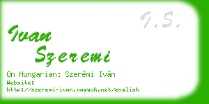 ivan szeremi business card